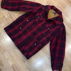 Vintage Woolrich Buffalo Red Plaid Winter Hunting Field Jacket Coat Mackinaw